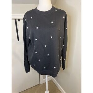 Vinyl Icons Women's Star Sweatshirt Charcoal Grey With White Stars Small